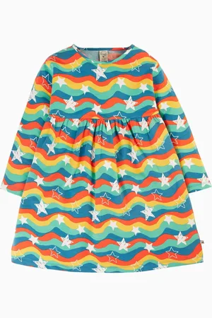 Frugi Blue Wavy Striped Start Dress1.5 - 2 år (86 - 92cm)