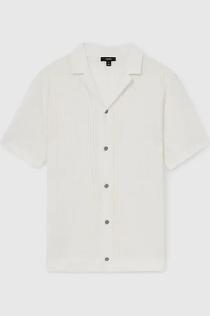 Reiss Kipling Textured-Knit Short-Sleeve ShirtSmall