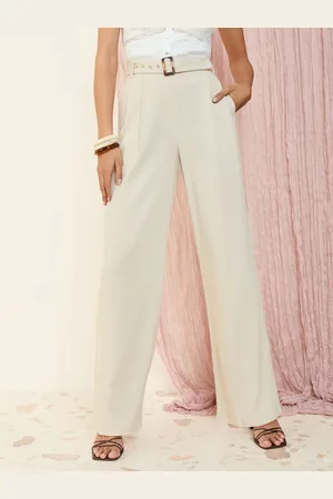 Friends Like These Wide Leg Tailored Trousers With Linen36