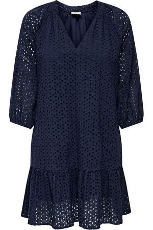 JDY 100% Cotton V-Neck Embroidery Smock Mini DressXL 16