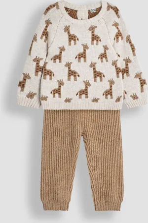 JoJo Maman Bébé Baby Knitted Giraffe Jumper And Trousers Set12 - 18 måneder (80 - 86cm)