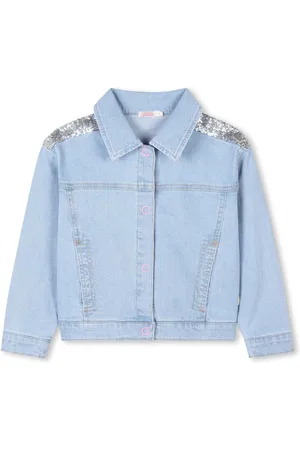 Billieblush Blue Logo Cropped Denim Jacket With Sequin Detail4 år (104cm)