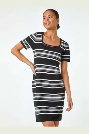 Roman Petite Stribet Strik Kjole40