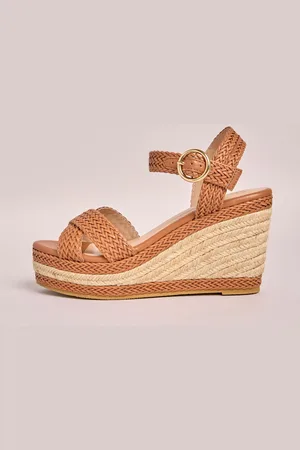 Friends Like These Raffia Woven Strap Kunstlæder Espadrille Kilehæle Sandaler8