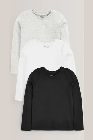 Next Langærmet Basic 100% Bomuld T-shirt 3 Pakke (3-16år)7 år (122cm)