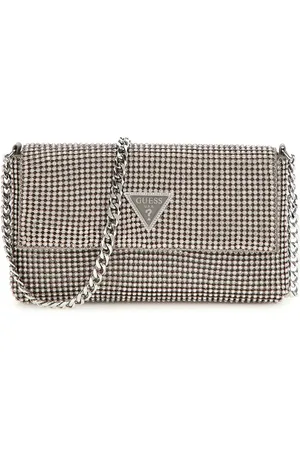 Guess Sølv Diamante Flap Clutch TaskeEn