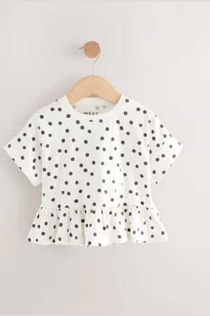 Next Short Sleeve Peplum 100% Cotton T-Shirt (3mths-7yrs)8692cm