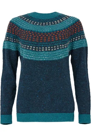 CELTIC & CO. Blue Float Stitch Yoke Donegal JumperM