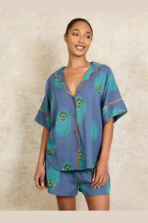 Their Nibs Peacock Linen Blend Short Pyjama Setmedium