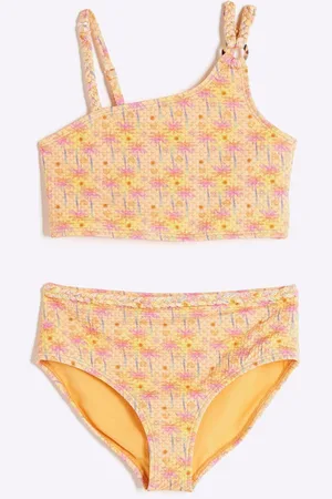 River Island Girls Palm Print Asymmetric Bikini9 - 10 år (134 - 140cm)