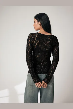 Next Slash Neck Langærmet Lace Top40