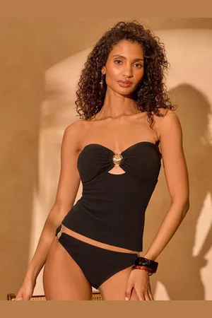 Love & Roses Textured Shell Trim Tankini Top38