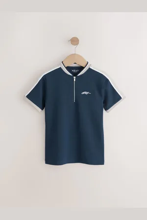 Next Zip Baseball Neck 100% Cotton Polo Shirt (3-16yrs)8 år ( 128 cm)
