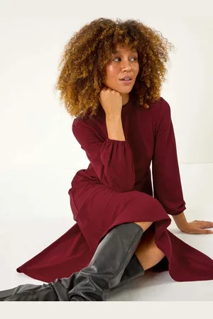 Roman High Neck Fit and Flare Stretch Dress40