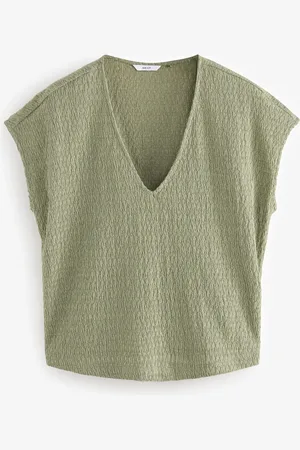 Next Textured Short Sleeve V-Neck T-Shirt50