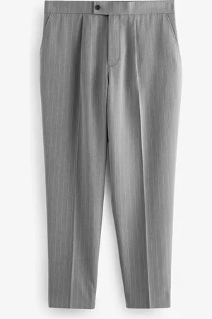 Next Elastik talje Normal pasform Pinstripe Halv Plisseret Bukser42B x 31L (UK 42 R)