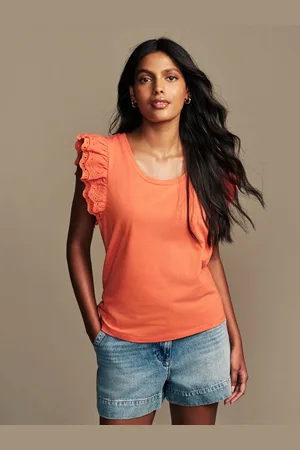 Laura Ashley Broderie Frill 100% Cotton T-Shirt42