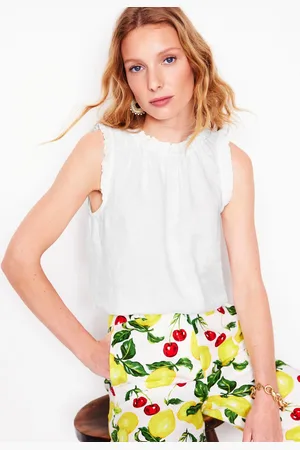 Boden Sophie Ruffle 100% Linen Top42