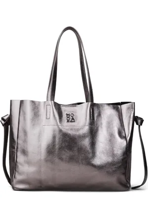 Moda In Pelle Indie Grey Oversized Tote Bag With Pouchen
