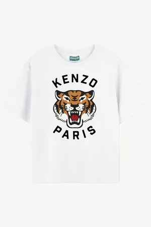 Kenzo Short Sleeve Tiger Print Logo White T-Shirt5 år (110cm)
