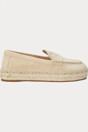 Ralph Lauren Luize Canvas & Suede Logo Espadrille Brown Trainers