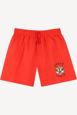 Kenzo Red Tiger Print Small Logo Swimming Shorts116122cm