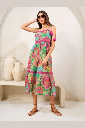 Lipsy London Tryk Ric Rac Trim Trykt Cami Midi Kjole34