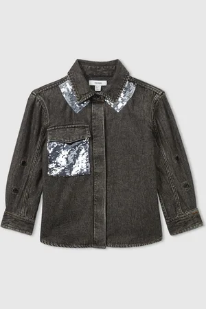 Reiss Kourtney Cotton-Chambray Sequinned Shirt11 - 12 år (146 - 152cm)
