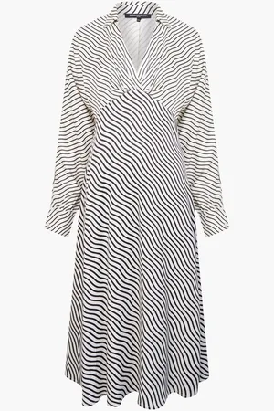 French Connection Candice Satin Stripe Midi Dress42