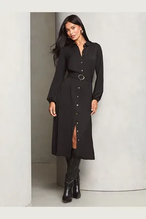 Lipsy London Midi Long Sleeve Button Through Shirt Dress38