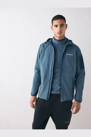 Columbia Blue Tall Heights II Hooded Softshell Coatmedium