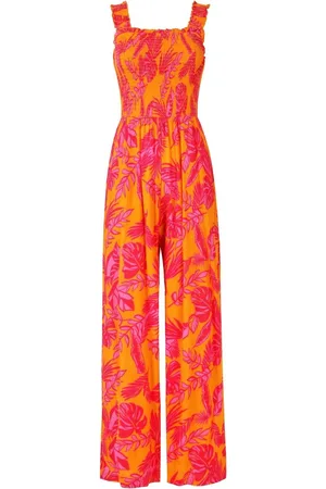 Joe Browns Bold Tropical Print Wide Strap Crinkle Jumpsuit40lille
