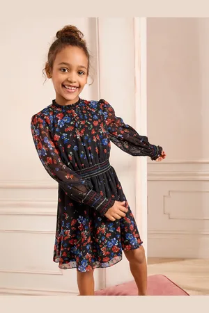 Love & Roses Chiffon Long Sleeve Dress (5-16yrs)10 år (140cm)