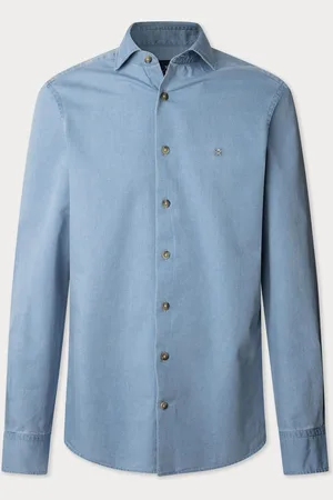 Hackett Skræddersyet / tætsiddende Fit Denim SkjorterMiddel