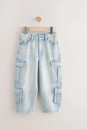 Next Tapered Wide Cargo Denim 100% Cotton Jeans (3-16yrs)110116cm