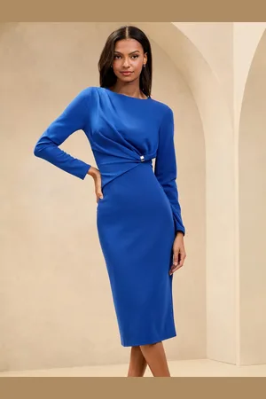 Lipsy London Langærmet Trim Detail Midi Kjole42