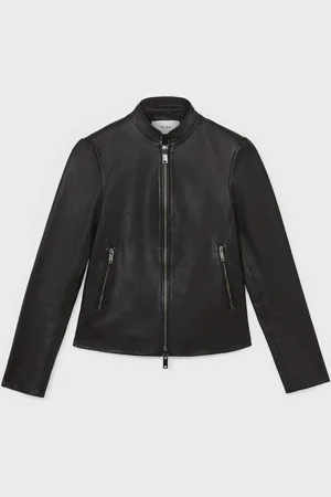 Reiss Allie Læder Collarless Biker Jakke42