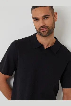 Threadbare Textured Front Knitted Trophy Neck Polo-skjorterMiddel