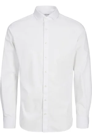 JACK & JONES Stretch Long Sleeve White Shirt10 år (140cm)