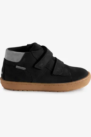 Toezone Grayson boys Nubuck Leather Rip Tape Black Boots