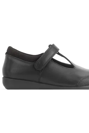 Start Rite Dual Fit Globe Leather T Bar School Black Shoes