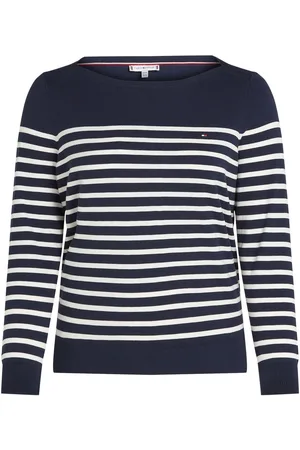 Tommy Hilfiger Curve Cotton Jersey Stitch Boat Neck Jumper48