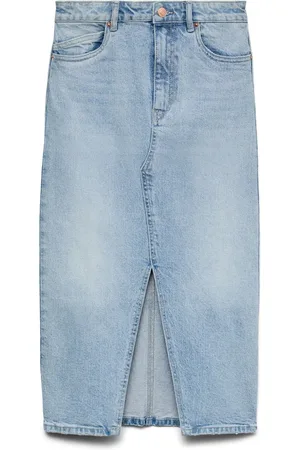 VERO MODA High Waisted Denim Midi SkirtL 12