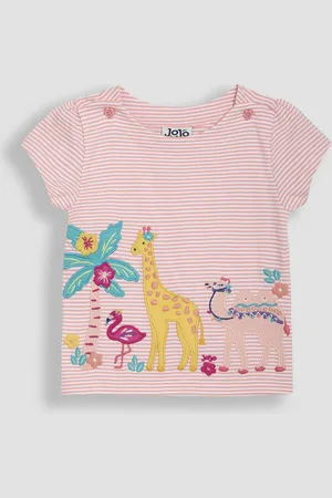 JoJo Maman Bébé Print Appliqué 100% Cotton T-Shirt116122cm