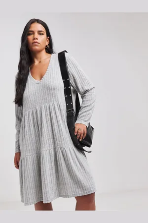 Simply Be Asymmetrisk Ribbed Smock Kjole42