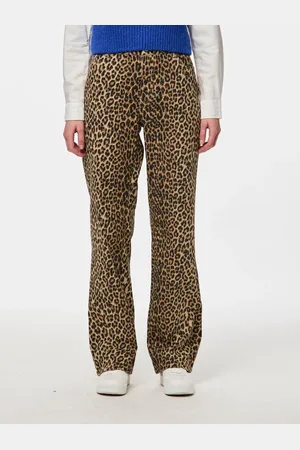 Pieces® Leopard Print Straight Leg Jeans34