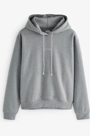 Guess Grey Metallic Back Graphic Logo 100% Cotton HoodieS