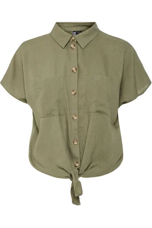 Pieces® Tie Front Short Sleeve ShirtM 10