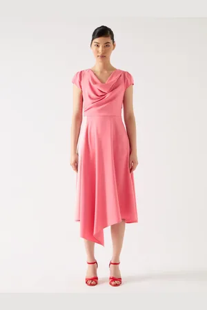 LK Bennett Moon Desert Viscose Blend Contrasting Crepe Dress44