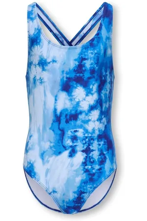 ONLY Blue Tie Dye Printed Swimsuit7 - 8 år (122 - 128cm)